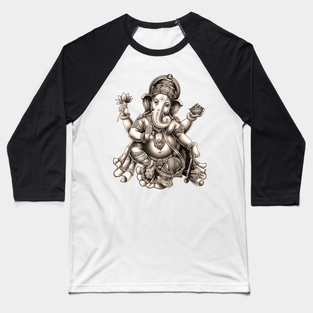 Ganesha Bali Souvenir Hindu Elephant God Yoga Ubud Baseball T-Shirt by Closeddoor